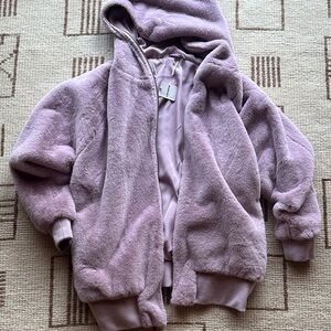 Fur free people jacket with hood